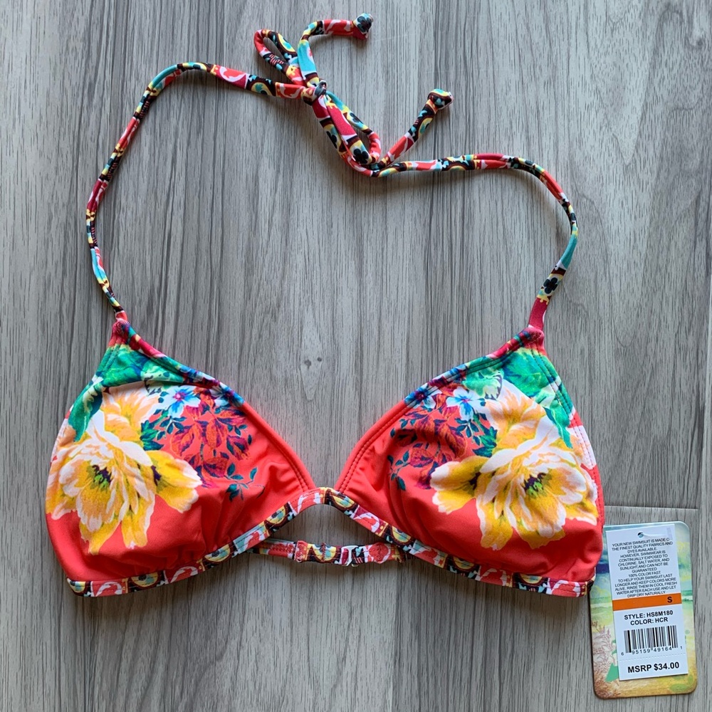 NWT Hobie Tropical Triangle Bikini Top